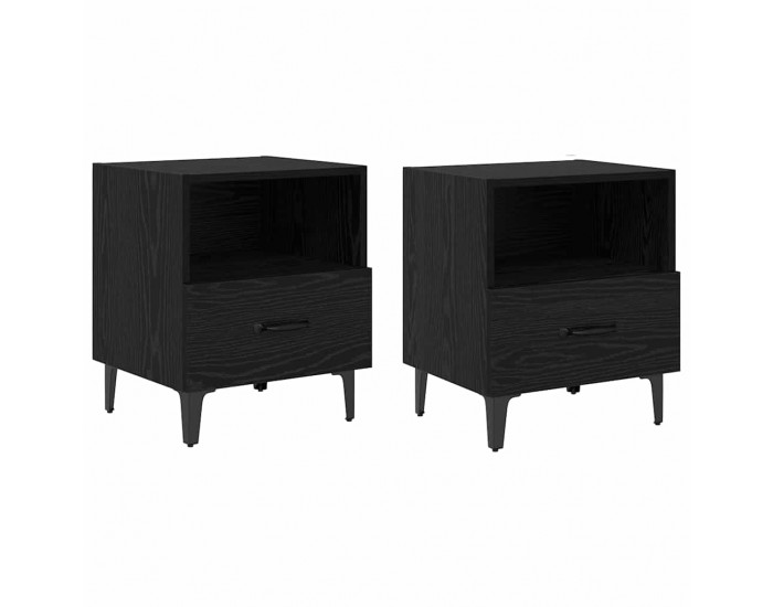 Sonata H Нощен шкаф 2 pcs Черен дъб 40 x 35 x 47.5 см Инженерно дърво