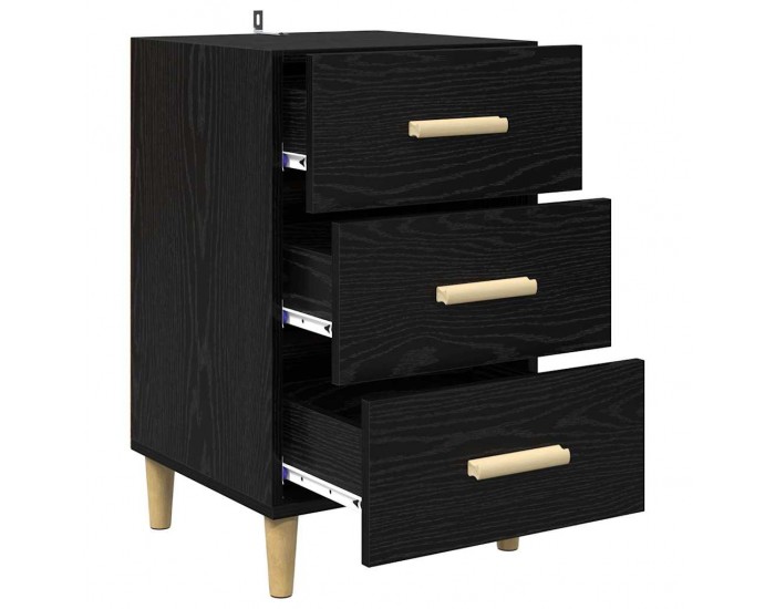 Sonata H Нощен шкаф с чекмедже Черен дъб 40 x 40 x 66 см Инженерно дърво