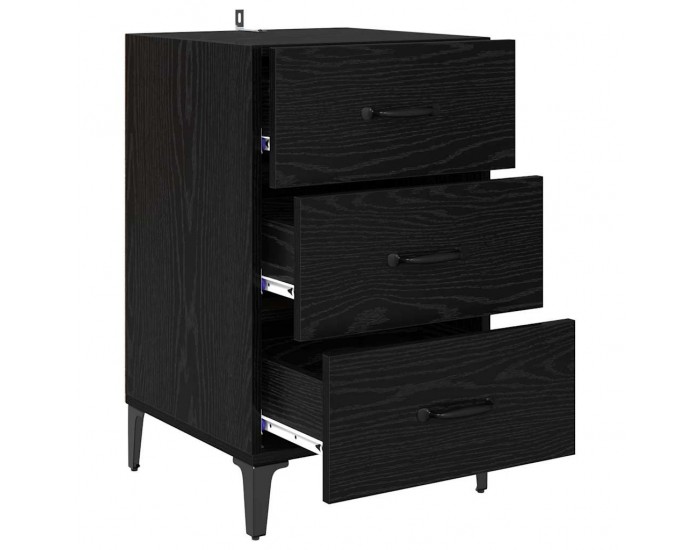 Sonata H Нощен шкаф с чекмедже Черен дъб 40 x 40 x 66 см Инженерно дърво