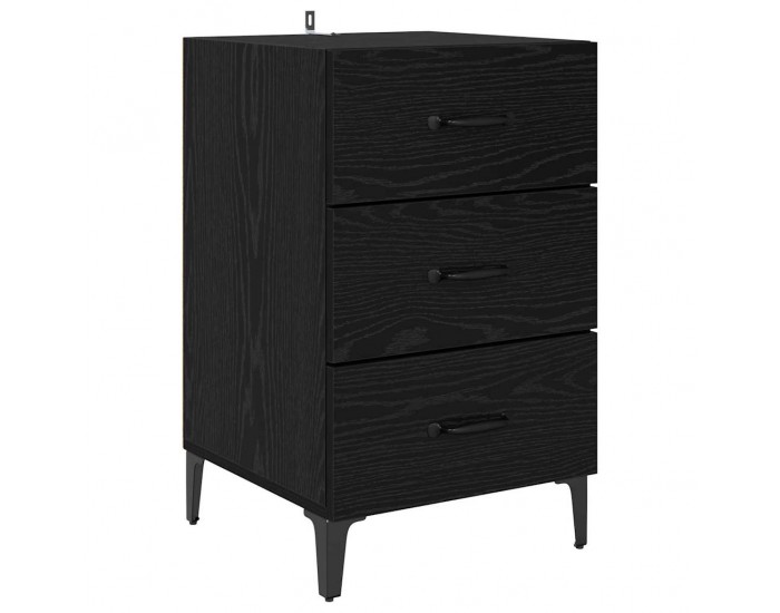 Sonata H Нощен шкаф с чекмедже Черен дъб 40 x 40 x 66 см Инженерно дърво