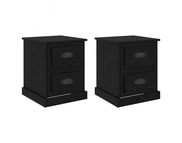 Sonata H Нощен шкаф 2 pcs Черен дъб 39 x 39 x 47.5 см Инженерно дърво