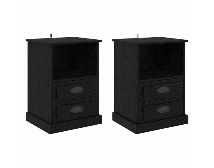 Sonata H Нощен шкаф 2 pcs Черен дъб 43 x 36 x 60 см Инженерно дърво