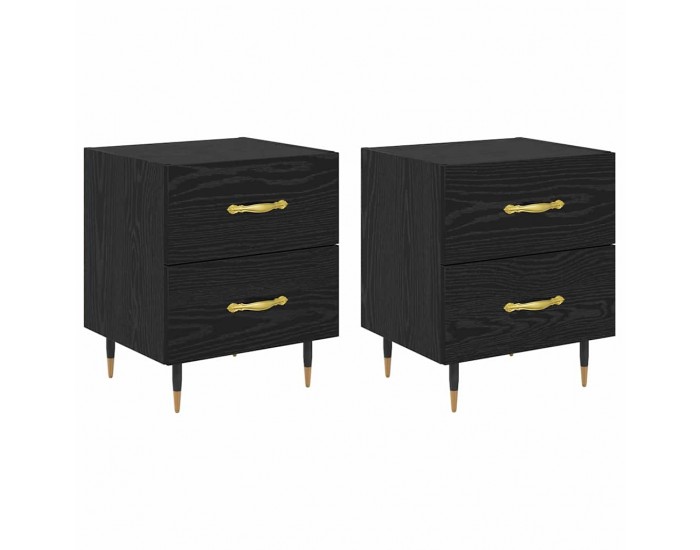 Sonata H Нощен шкаф 2 pcs Черен дъб 40 x 35 x 47.5 см Инженерно дърво
