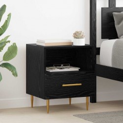 Sonata H Нощно шкафче с чекмедже Черно 40 x 35 x 47.5 см Инженерно дърво - Noptiere