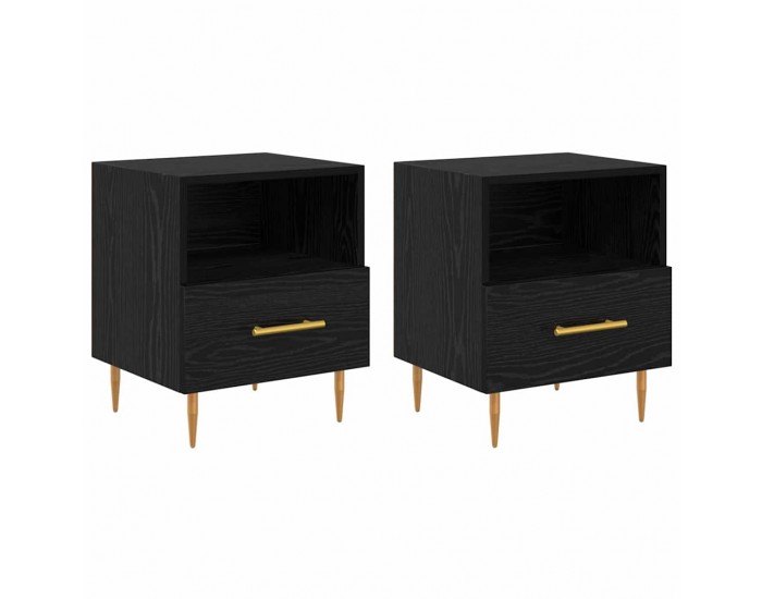 Sonata H Нощно шкафче 2 pcs Черно 40 x 35 x 47.5 см Инженерно дърво