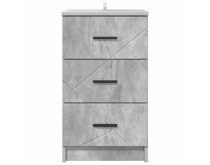 Sonata H Нощен шкаф Бетонно сиво 38 x 38 x 66 см Инженерно дърво