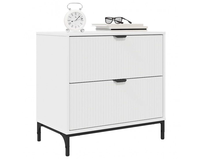 Sonata H Нощно шкафче с чекмедже Бяло 63.5 x 36 x 61 см Инженерно дърво
