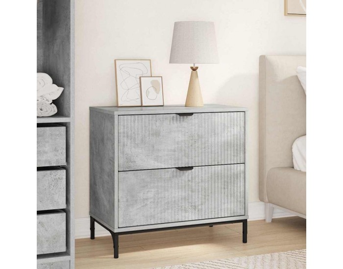 Sonata H Нощно шкафче Бетонно сиво 63.5 x 36 x 61 см Инженерно дърво