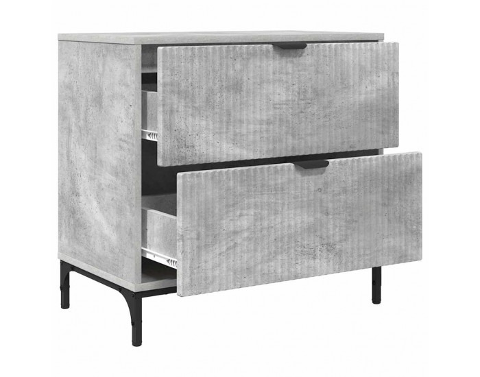 Sonata H Нощно шкафче Бетонно сиво 63.5 x 36 x 61 см Инженерно дърво