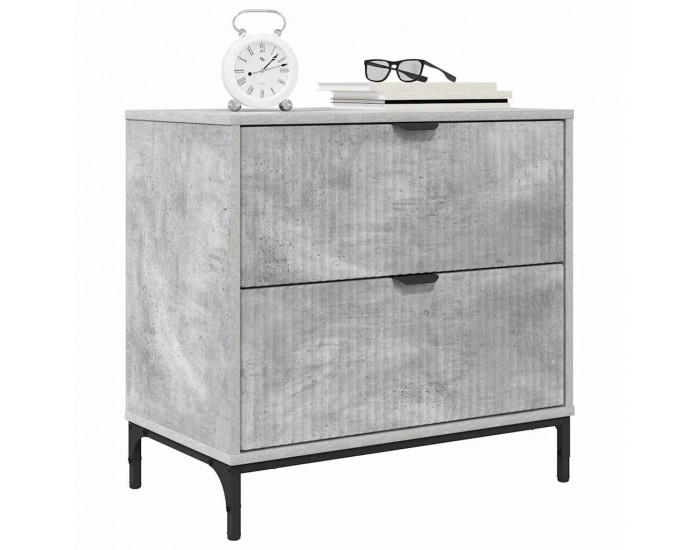 Sonata H Нощно шкафче Бетонно сиво 63.5 x 36 x 61 см Инженерно дърво