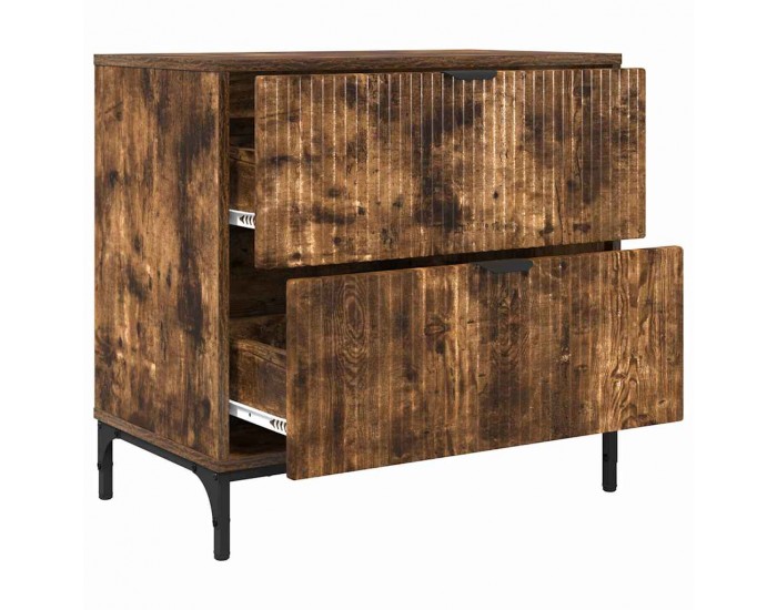 Sonata H Нощно шкафче Опушен дъб 63.5 x 36 x 61 см Инженерно дърво