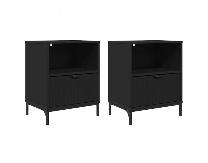 Sonata H Нощни маси 2 pcs Черно 49 x 36 x 61 см Инженерно дърво