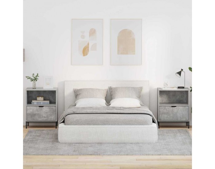 Sonata H Нощни маси 2 pcs Бетонно сиво 49 x 36 x 61 см Инженерно дърво