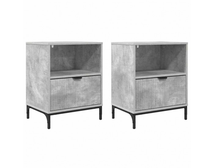 Sonata H Нощни маси 2 pcs Бетонно сиво 49 x 36 x 61 см Инженерно дърво