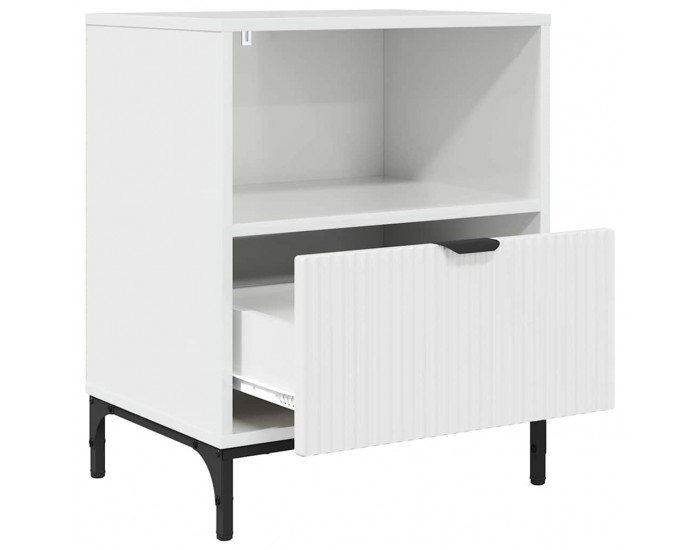 Sonata H Нощно шкафче с чекмедже Бяло Със Силен Гланц 49 x 36 x 61 см
