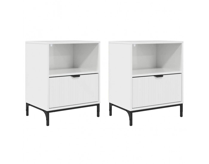 Sonata H Нощни маси 2 pcs Бяло Със Силен Гланц 49 x 36 x 61 см