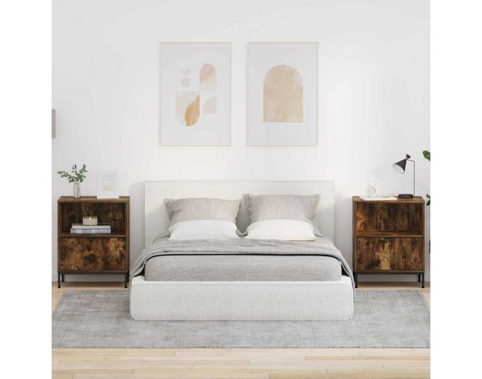 Sonata H Нощни маси 2 pcs Опушен дъб 49 x 36 x 61 см Инженерно дърво
