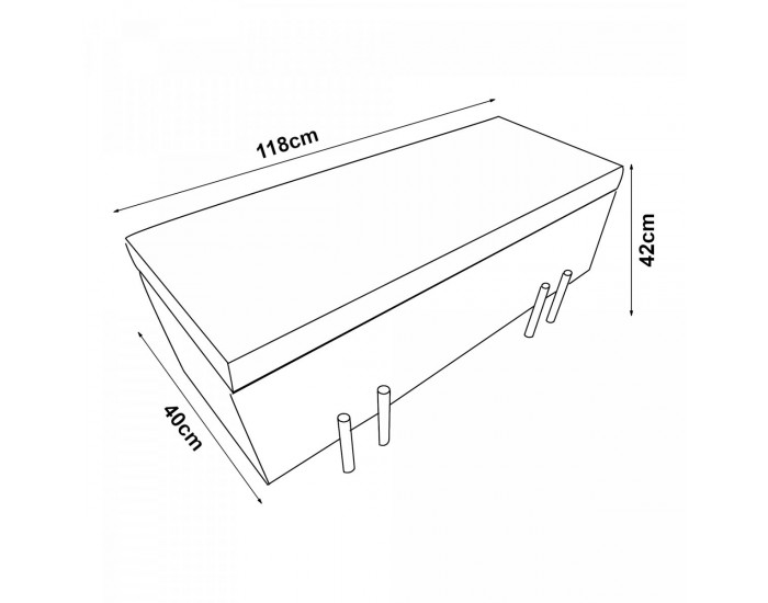Кадифена ракла Dals 118x40x42 cm кафява []