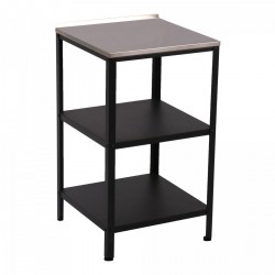 Външен стоящ рафт Bolognano 92x50x50 см черен/сребрист [] - Accesorii de bucătărie