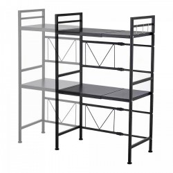 Sorsele регулируем кухненски рафт 79x40-63x32 см черен [] - Bucătărie