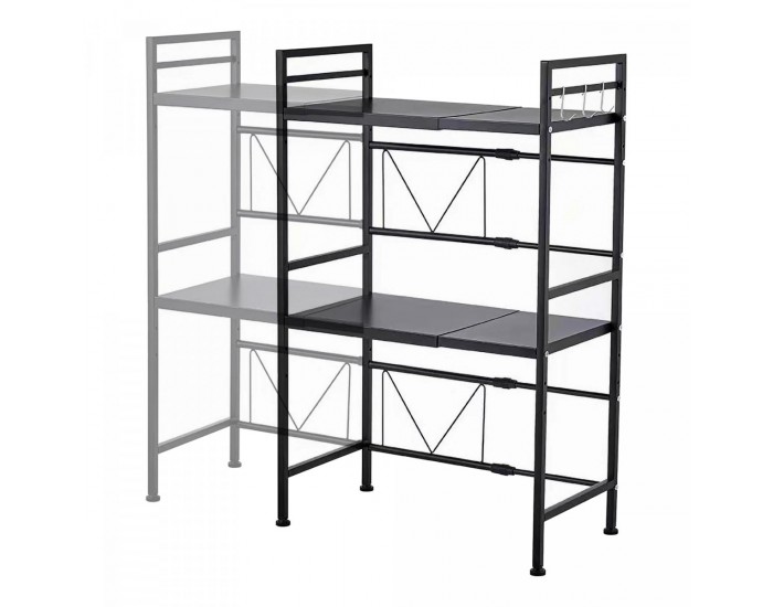 Sorsele регулируем кухненски рафт 79x40-63x32 см черен []