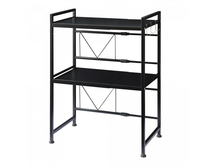 Sorsele регулируем кухненски рафт 79x40-63x32 см черен []