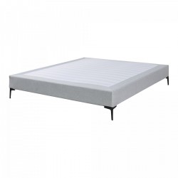 Двойно легло Lilla Textil 180x200 см светло сиво [] - Paturi tapițate