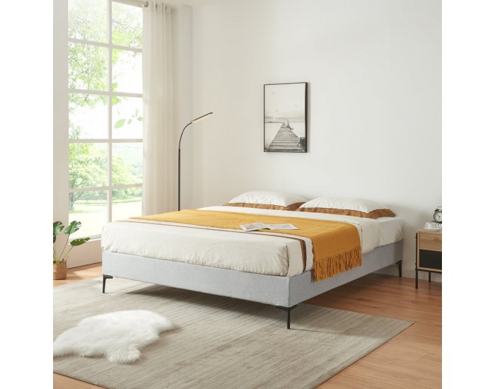 Двойно легло Lilla Textil 180x200 см светло сиво []