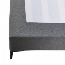 Двойно легло Lilla Textil 180x200 см тъмно сиво [] - Paturi tapițate