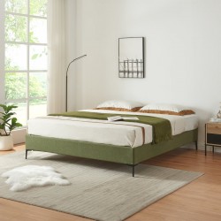 Двойно легло Lilla Cord 160x200 cm Green [] - Paturi tapițate