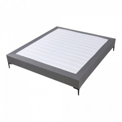 Двойно легло Lilla Textil 160x200 см тъмно сиво [] - Paturi tapițate