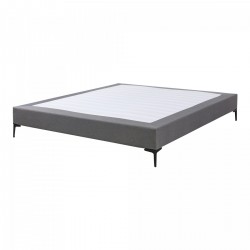 Двойно легло Lilla Textil 140x200 см тъмно сиво [] - Paturi tapițate