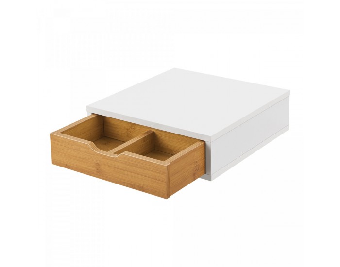 Кутия за чекмедже Vieremä 9x30x31cm бяла/бамбукова визия []