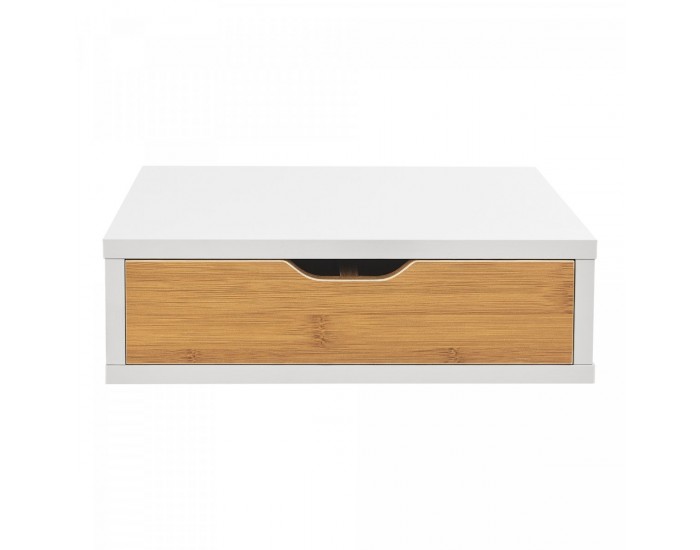 Кутия за чекмедже Vieremä 9x30x31cm бяла/бамбукова визия []