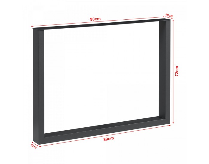 Комплект рамки за маса от 2 стоманени Makers 72x90 см черни []