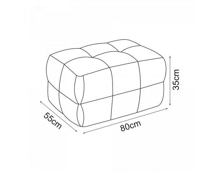 Табуретка за крака Koskyvn 35x80x55 см текстилно сиво []
