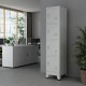Шкаф Joroinen с 4 врати стоманен прахово боядисан 180x38x45 см сив []