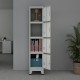 Шкаф Joroinen с 4 врати стоманен прахово боядисан 180x38x45 см сив []