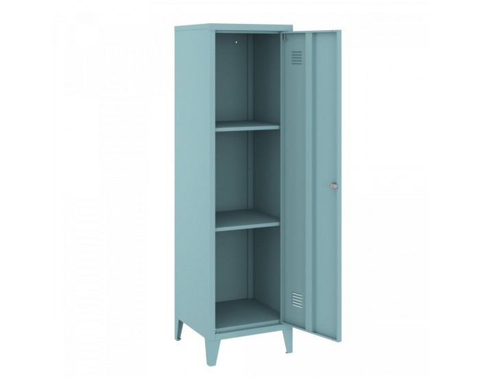 Единично шкафче Kurikka 137x38x38 см сиво-синьо []