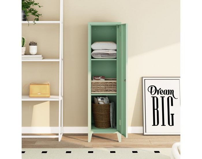 Единично шкафче Kurikka 137x38x38 см пастелно зелено []