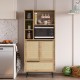 Кухненски шкаф Kvænangen 162x75x36 см дъб/ратан []