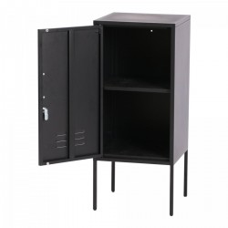 Нощно шкафче Hausjärvi 82x35x35 см стоманено черно [] - Măsuțe de living