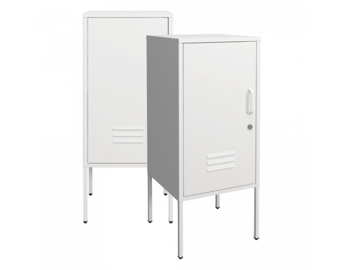 Комплект нощни шкафчета Hausjärvi от 2 бр., 82x35x35 см, стомана, бяло []