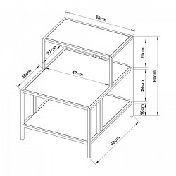 Помощна маса Kumlinge 50x60x60cm бяла [] - Mese