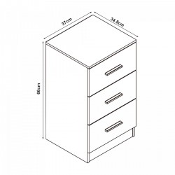 Нощни шкафчета Aurdal от 2 бр., 66x37x34,5 см, черни, гланц [] - Măsuțe de living