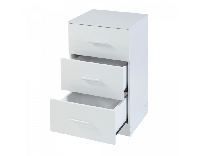Комплект нощни шкафчета Aurdal от 2 бр., 66x37x34,5 см, бяло, гланц []