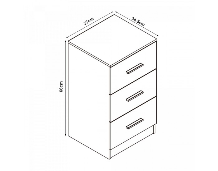 Нощно шкафче Aurdal 66x37x34,5 см черно, гланц []