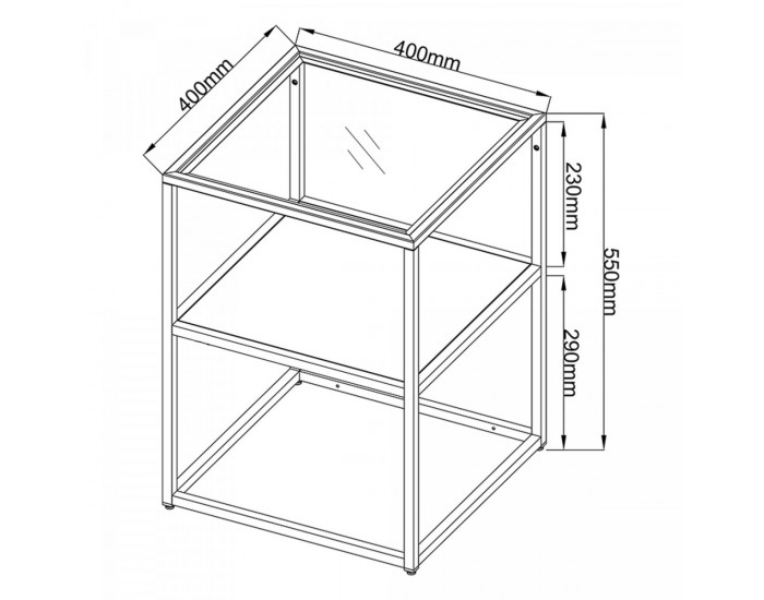 Помощна маса Solund 55x40x40 см черна, мат []