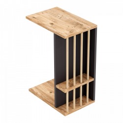Помощна маса Siikainen 65x44x29 cm вид дърво/черно [] - Mese