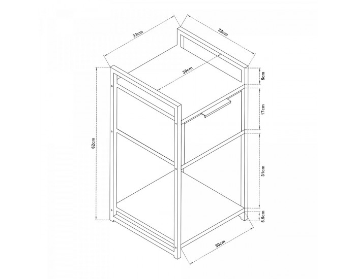Помощна маса Namsskogan 62x33x32cm вид на орех []